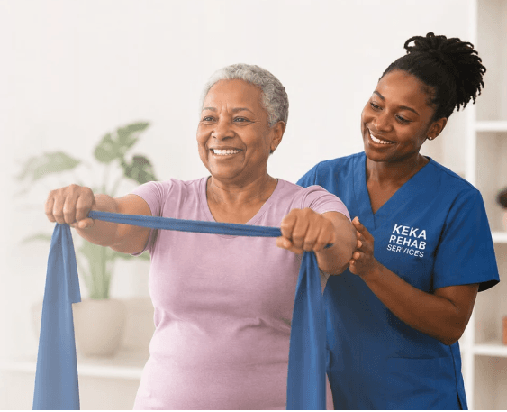 Keka Rehab Services therapist working with patient